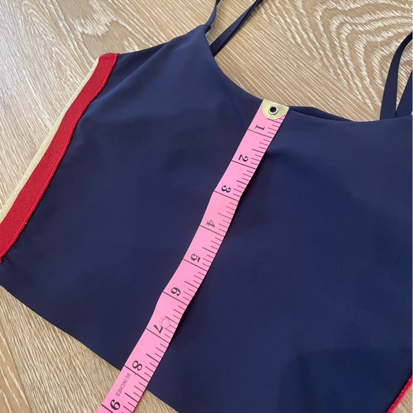 Spiritual Gangster - Navy Blue Cropped Shimmer Stripe Practice Cami - Size XS - Picture 6 of 8